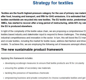 EU Sustainable Textiles Strategy